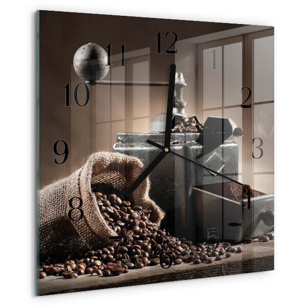 Wanduhr aus glas Kaffeemühle