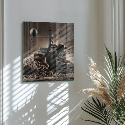 Wanduhr aus glas Kaffeemühle