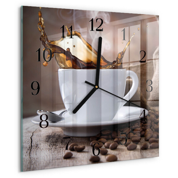 Wanduhr aus glas Kaffee