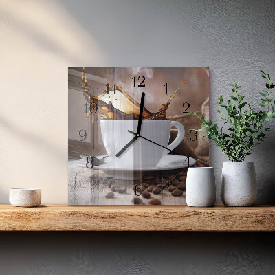 Wanduhr aus glas Kaffee