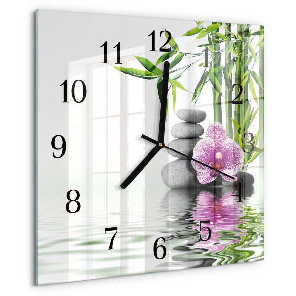 Wanduhr aus glas Blumenbaum