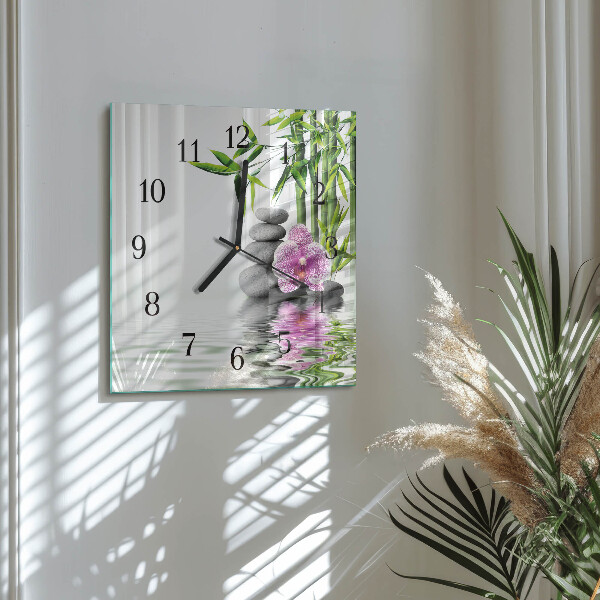 Wanduhr aus glas Blumenbaum