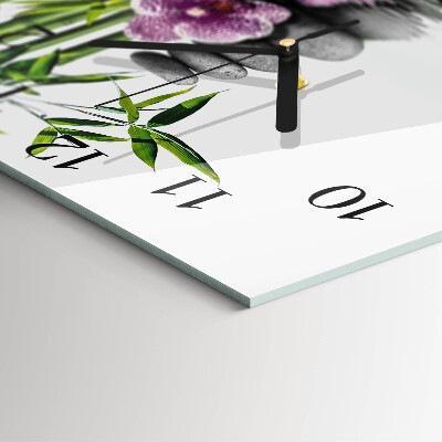 Wanduhr aus glas Blumenbaum