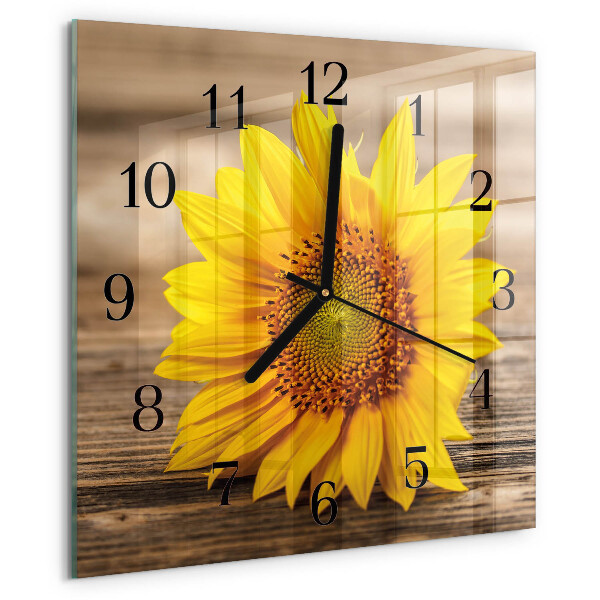 Wanduhr aus glas Sonnenblume