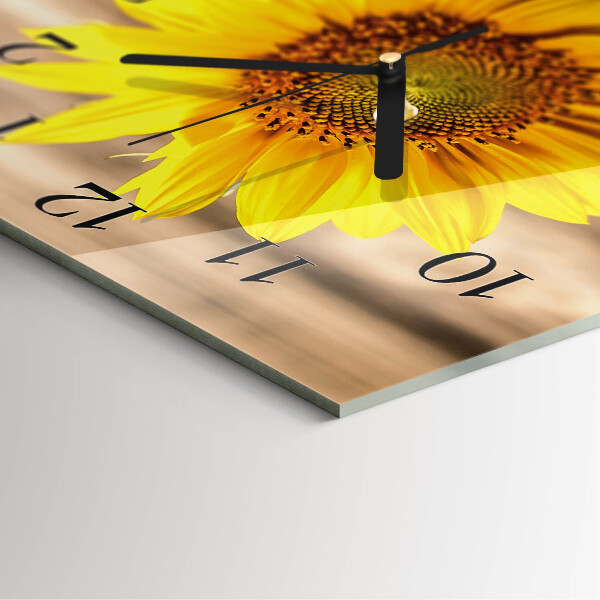 Wanduhr aus glas Sonnenblume
