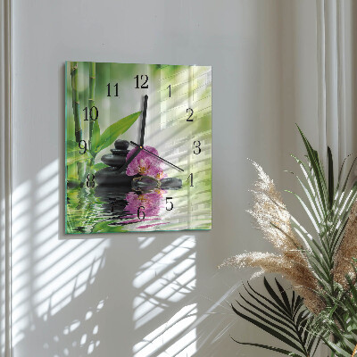 Wanduhr aus glas Spa Orchidee