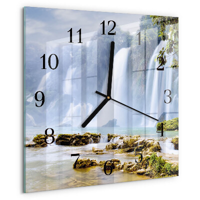 Wanduhr aus glas Wasserfall