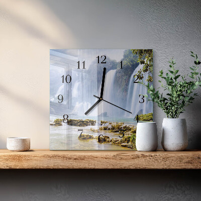 Wanduhr aus glas Wasserfall