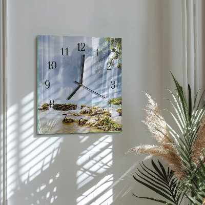 Wanduhr aus glas Wasserfall