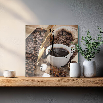 Wanduhr aus glas Kaffee