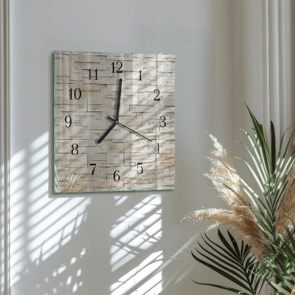 Wanduhr aus glas Steinmauer