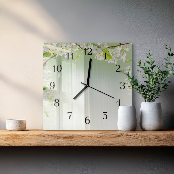 Wanduhr aus glas Frühling