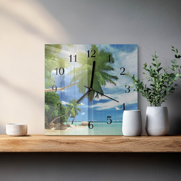 Wanduhr aus glas Palm Island