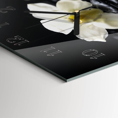 Wanduhr aus glas Orchideensteine
