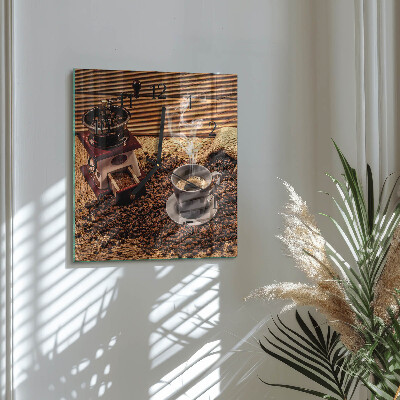 Wanduhr aus glas Kaffeebohnen