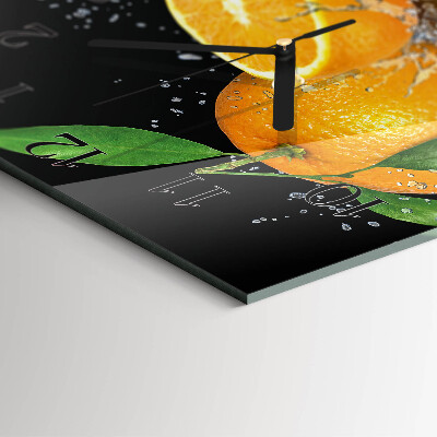 Wanduhr aus glas Orangen