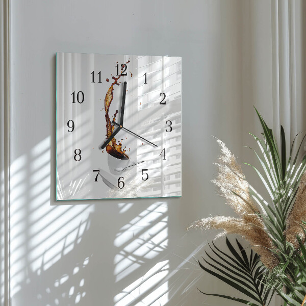 Wanduhr aus glas Kaffee