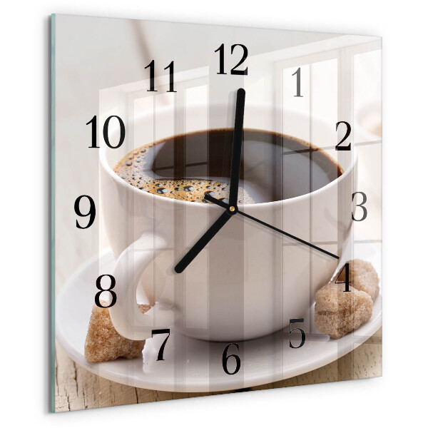 Wanduhr aus glas Kaffee