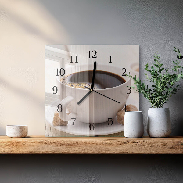 Wanduhr aus glas Kaffee