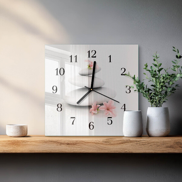 Wanduhr aus glas Steine