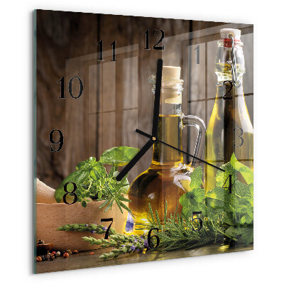 Wanduhr aus glas Öl