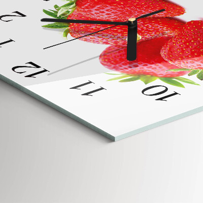 Wanduhr aus glas Erdbeeren