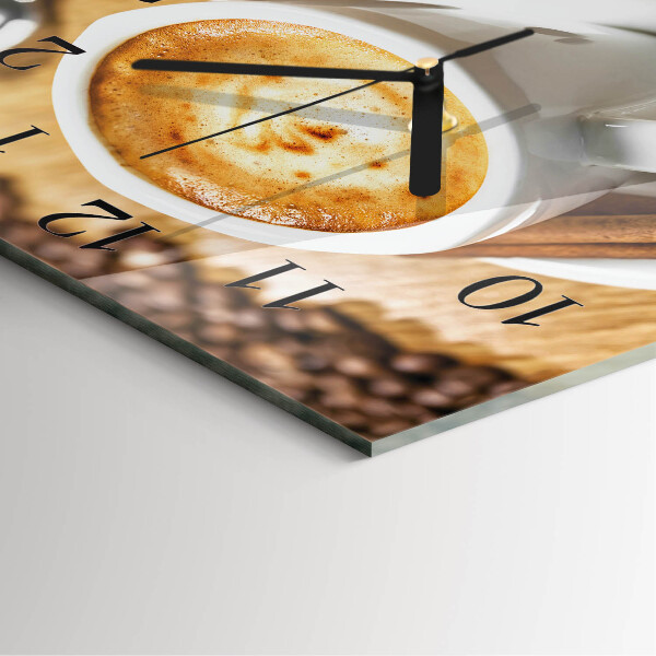 Wanduhr aus glas Kaffee