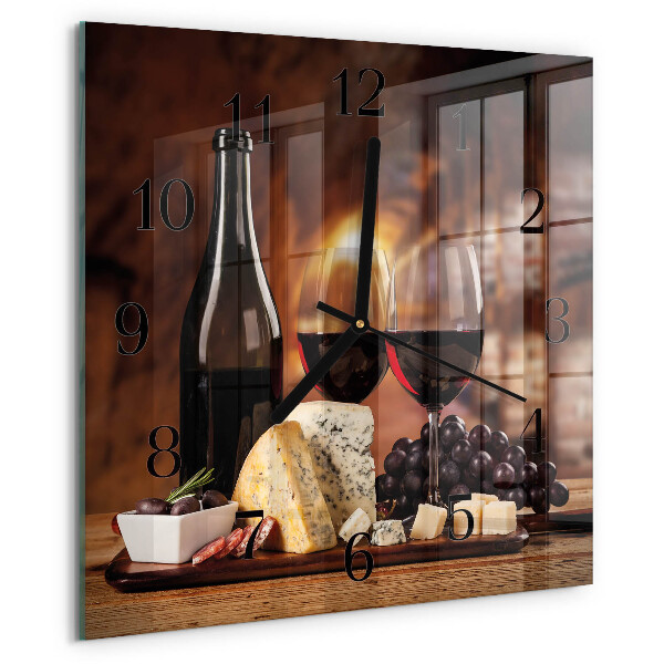 Wanduhr aus glas Wein
