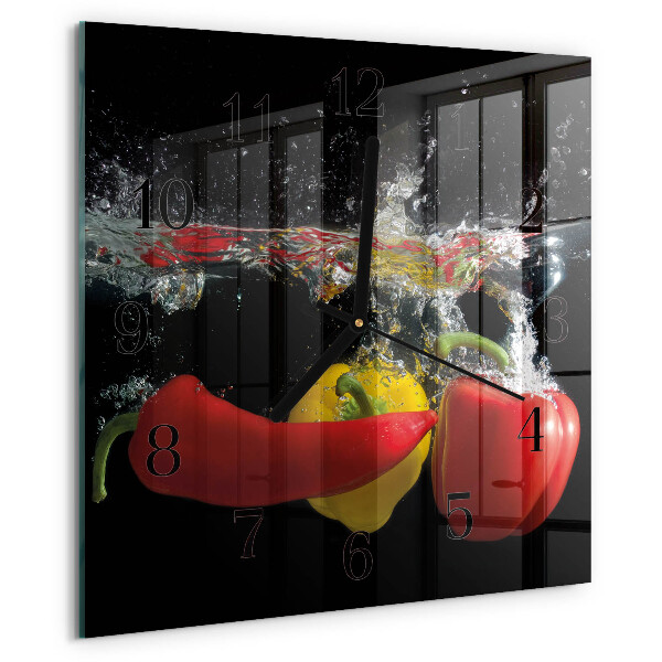 Wanduhr aus glas Pfeffer