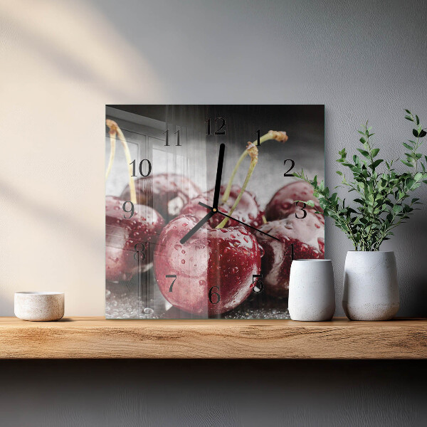 Wanduhr aus glas Kirsche