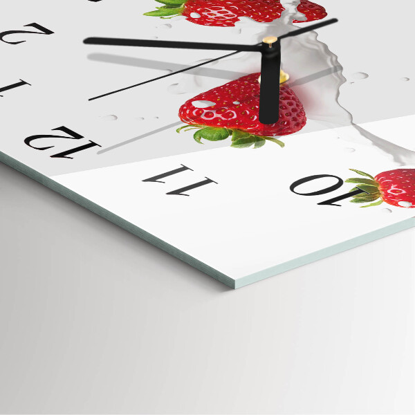 Wanduhr aus glas Erdbeere
