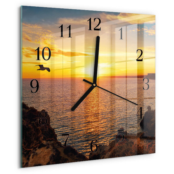 Wanduhr aus glas Sonnenuntergang