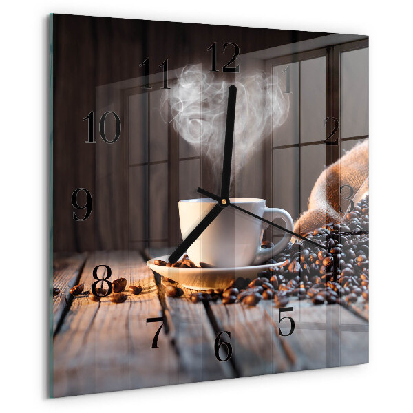 Wanduhr aus glas Kaffeeliebe