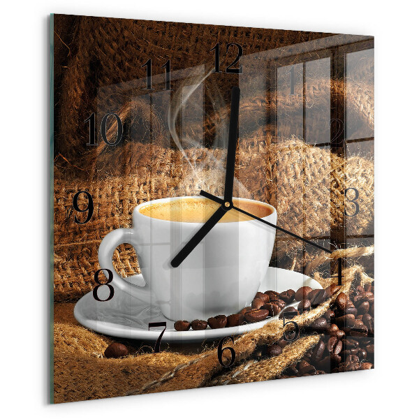 Wanduhr aus glas Kaffeebohnen
