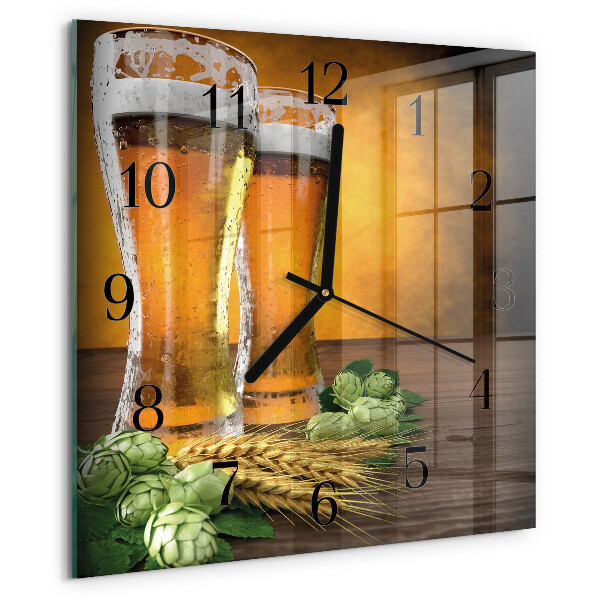 Wanduhr aus glas Gläser Bier