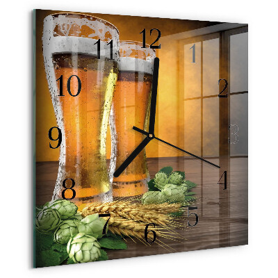 Wanduhr aus glas Gläser Bier