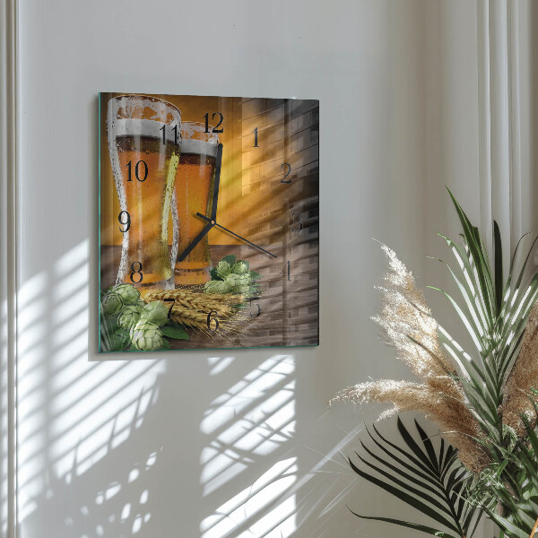 Wanduhr aus glas Gläser Bier