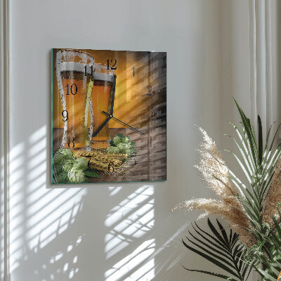 Wanduhr aus glas Gläser Bier