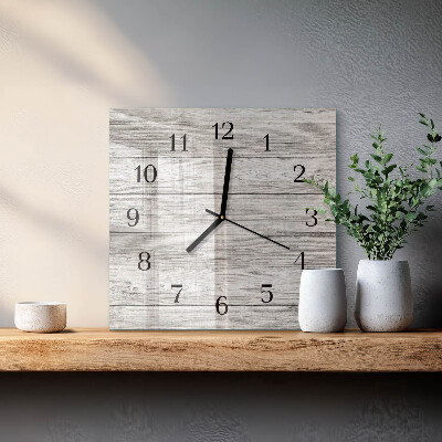 Wanduhr aus glas Graue Bretter