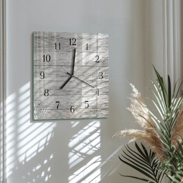 Wanduhr aus glas Graue Bretter