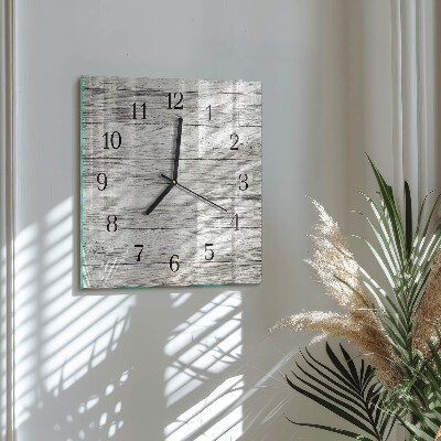 Wanduhr aus glas Graue Bretter