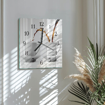 Wanduhr aus glas Tassen Kaffee