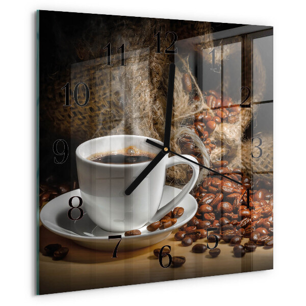 Wanduhr aus glas Kaffee