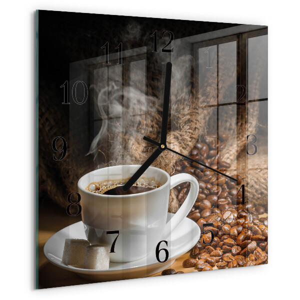 Wanduhr aus glas Kaffee