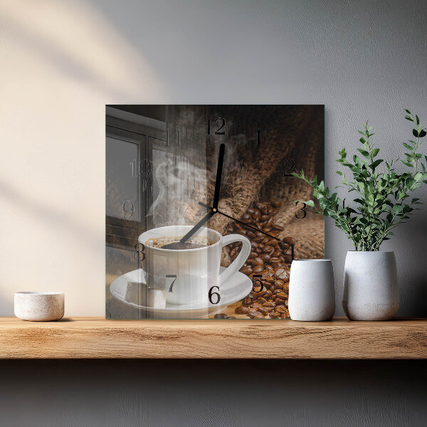 Wanduhr aus glas Kaffee
