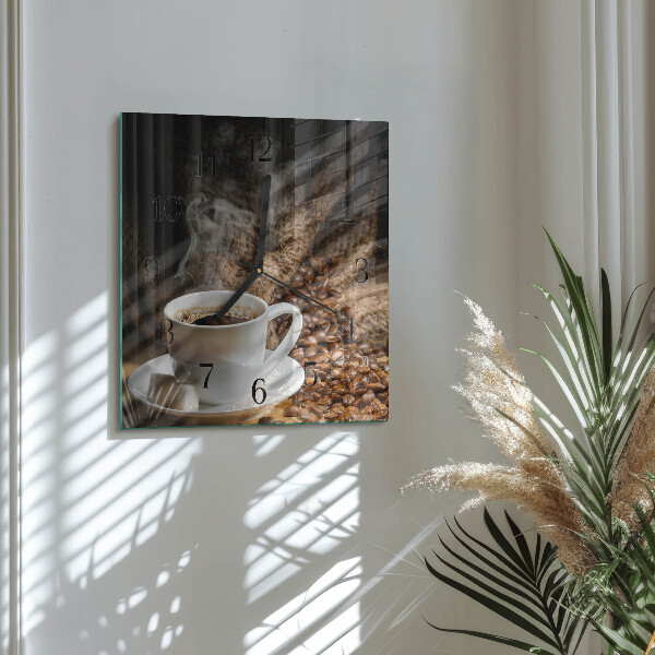 Wanduhr aus glas Kaffee