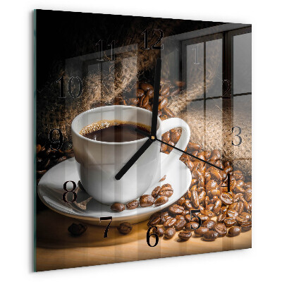 Wanduhr aus glas Kaffee