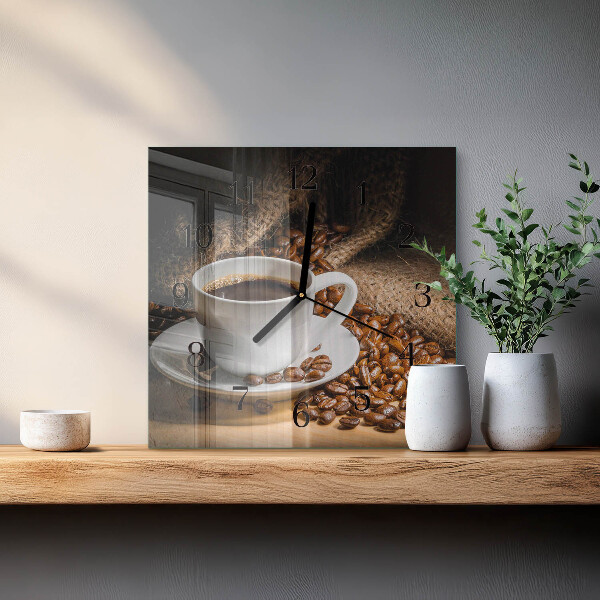 Wanduhr aus glas Kaffee
