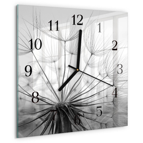 Wanduhr aus glas Löwenzahn