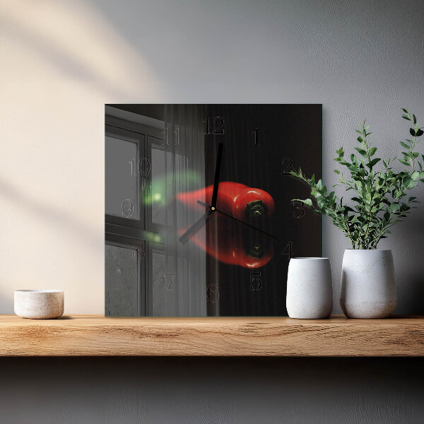 Wanduhr aus glas Pfeffer